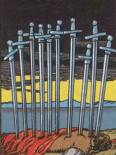 Tarot karta Desetica meči
