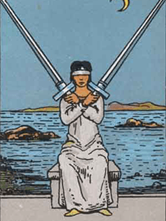 Tarot karta Dvojka meči