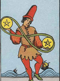Tarot karta Dvojka pentakli