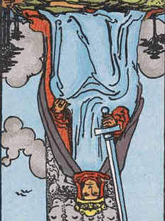Tarot karta Kralj meči — obrnjeno