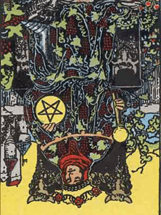 Tarot karta Kralj pentakli — obrnjeno