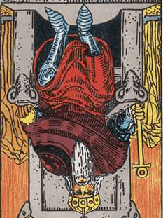 Tarot karta Cesar — obrnjeno