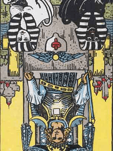 Tarot karta Kočija — obrnjeno
