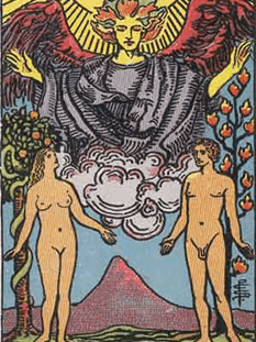 Tarot karta Ljubimca — pokončno
